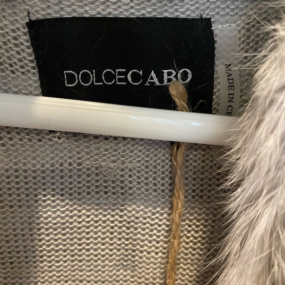 Dolce Cabo Rabbit Fur Grooved Open Vest - Picture 6 of 9